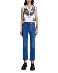 Melisse Striped Sleeveless Cardigan
