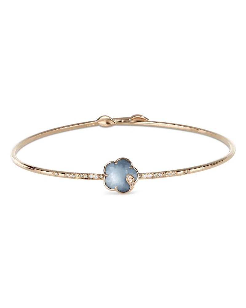 Petit Joli Lunaire 18K Rose Gold Lunar Garden Gem Choker with Diamonds