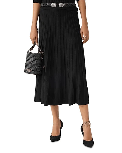 ba & sh Jada Ribbed Midi Skirt