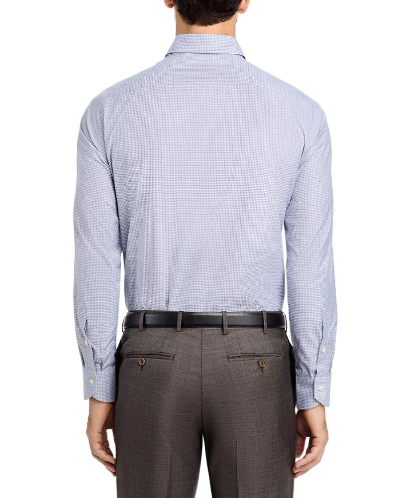 Impeccabile Cotton Micro Check Regular Fit Dress Shirt