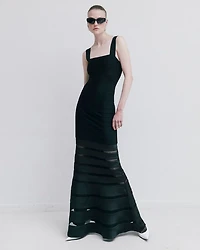 The Claudia Bandage Illusion Stripe Gown