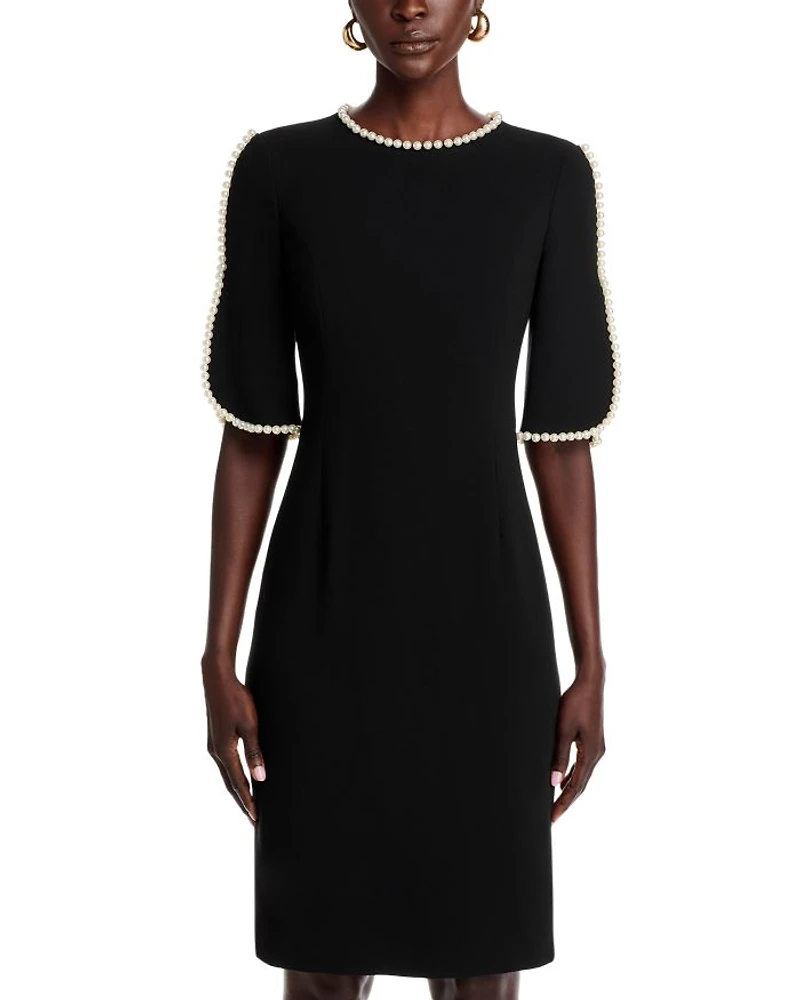 Pearl Trim Sheath Dress