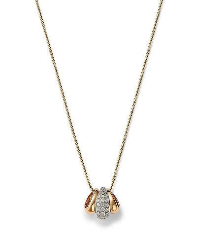 Bloomingdale's Fine Collection Diamond & Polished Ring Pendant Necklace