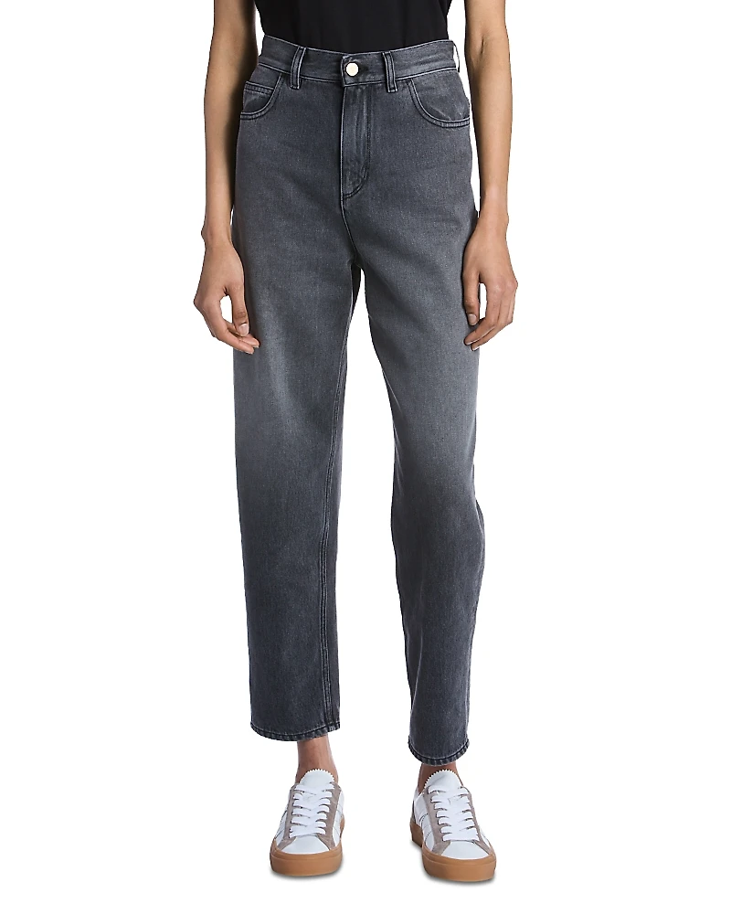 Moncler High Rise Cropped Tapered Jeans