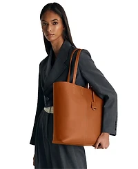 Tall Leather Soft Tote Bag