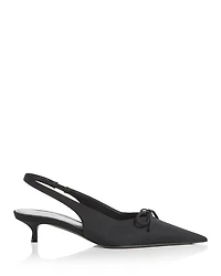 Women's Knife Bow Slingback Kitten Heel Pumps