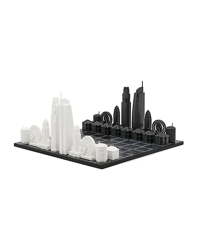 Skyline Chess - Chess Set Acrylic Los Angeles Edition with Wood Map Board, Ages 14+