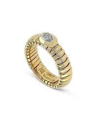 18K Yellow Gold Via Giardino Tubogas Diamond Cluster Ring