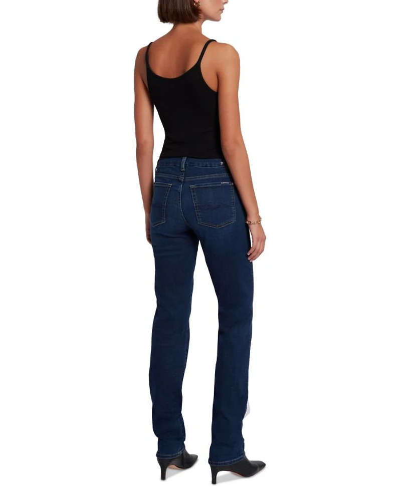 Kimmie Mid Rise Straight Leg Jeans Rinsed Indigo