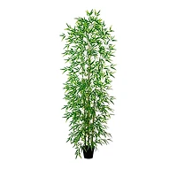 Nearly Natural 9' Artificial Green Bamboo Tree