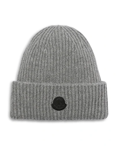Moncler Logo Detail Rib Knit Cashmere Hat