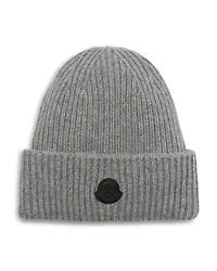 Moncler Logo Detail Rib Knit Cashmere Hat