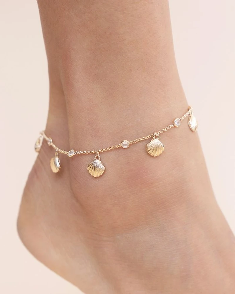 Scallop Shell Charm Anklet