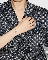 Sterling Silver Trademark Hexagon Interlocking Links Chain Bracelet