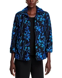 Floral Jacquard A Line Jacket
