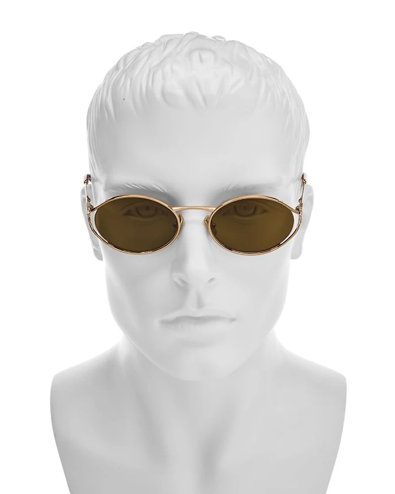 Metal Oval Sunglasses, 54mm