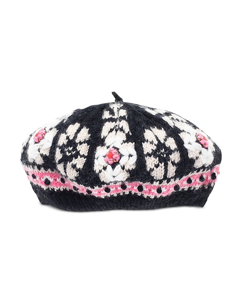 French Knot Emily Knitted Wool Beret