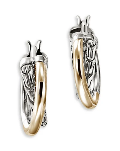 14K Yellow Gold & Sterling Silver JH Essentials Crossover Earrings