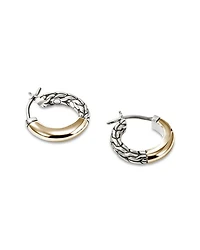 14K Yellow Gold & Sterling Silver JH Essentials Crossover Hoop Earrings, 10mm