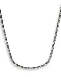 Sterling Silver JH Essentials Sapphire Pavé Curved Bar Necklace