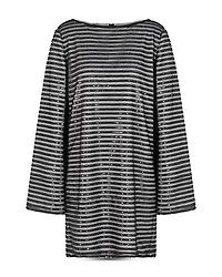 Sequined Stripe Mini Dress