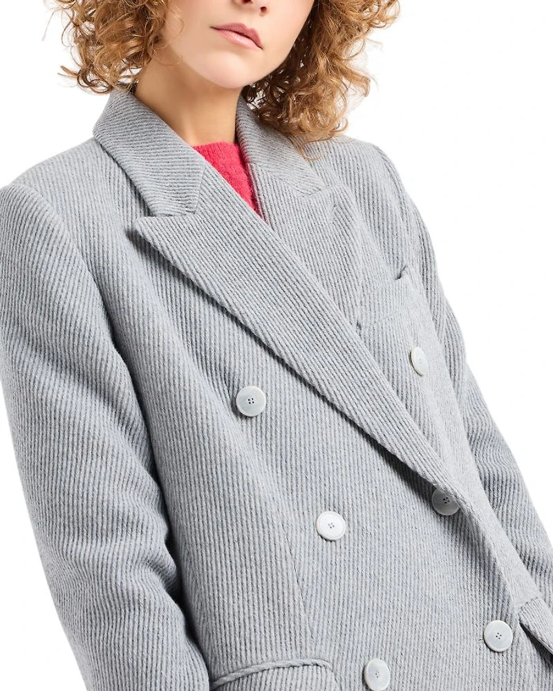 Wool Melange Double Breasted Coat