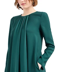 Crepe Satin Drape Front Dress