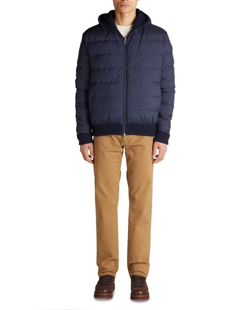Wool & Cashmere Reversible Full Zip Down Hoodie