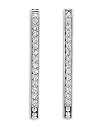 14K Yellow Gold & Sterling Silver Caviar Spark Diamond Medium Oval Hoop Earrings