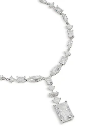 Rare Jewels Cubic Zirconia Statement Necklace Rhodium Plated, 16"