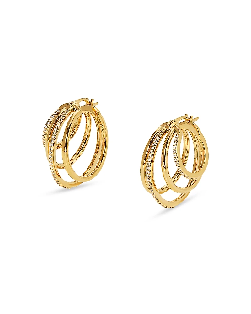Nadri Cubic Zirconia Juno Quadruple Hoop Earrings