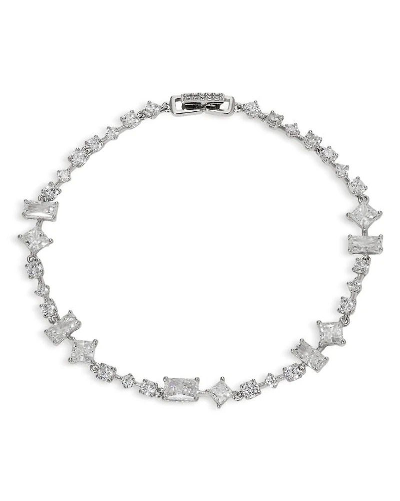 Rare Jewels Cubic Zirconia Flex Bracelet in Rhodium Plated
