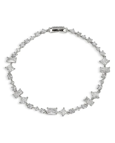 Rare Jewels Cubic Zirconia Flex Bracelet in Rhodium Plated