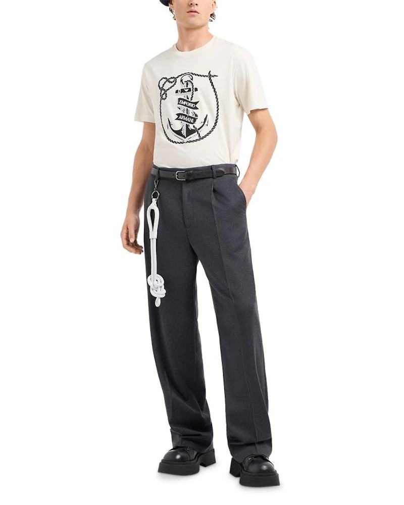 Pure Cotton Jersey Tee With Embroidered Anchor Logo