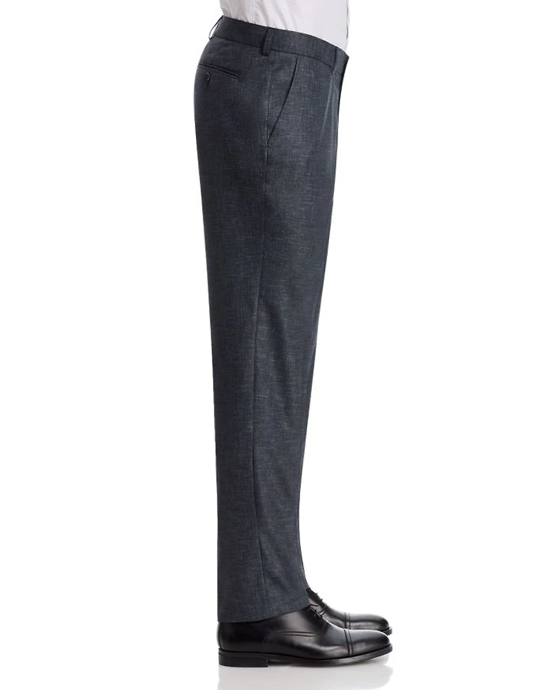 Melange Solid Slim Fit Suit Pants