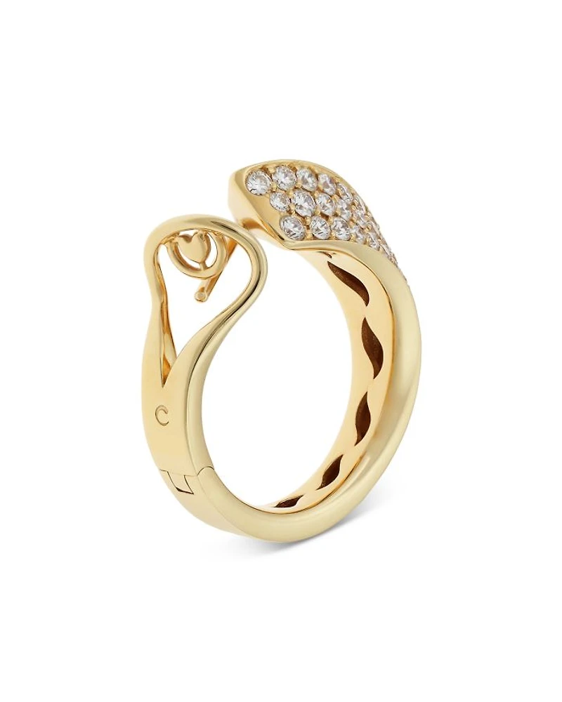 18K Yellow Gold Like Diamond Pavé Curved Hoop Earrings - Exclusive, Italy Campaign