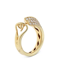 18K Yellow Gold Like Diamond Pavé Curved Hoop Earrings - Exclusive, Italy Campaign