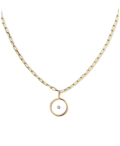 10k Gold Floating Lab Grown Lab Grown Diamond Large Necklace