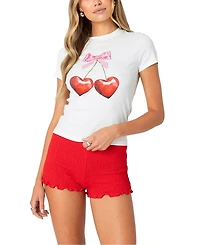 Edikted Cherry Heart T Shirt