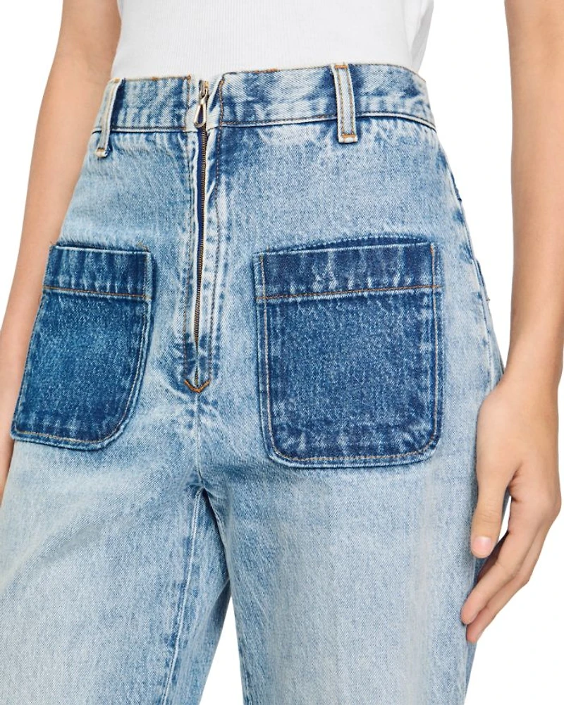Oslone High Waisted Wide Leg Jeans Light Blue Jean