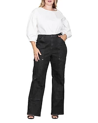 Plus Super High Workwear Jeans Rinse Black