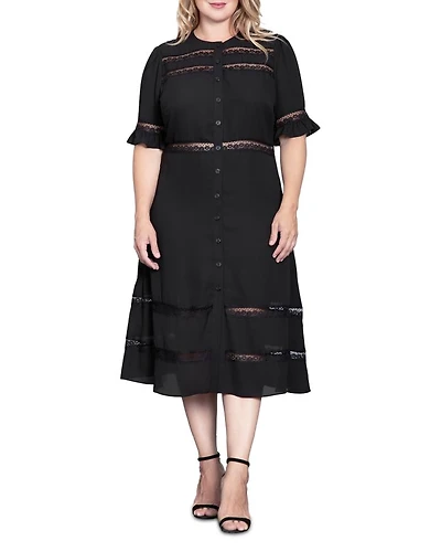 Button Front Midi Dress