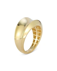 Polished Concave Statement Ring 14K Yellow Gold