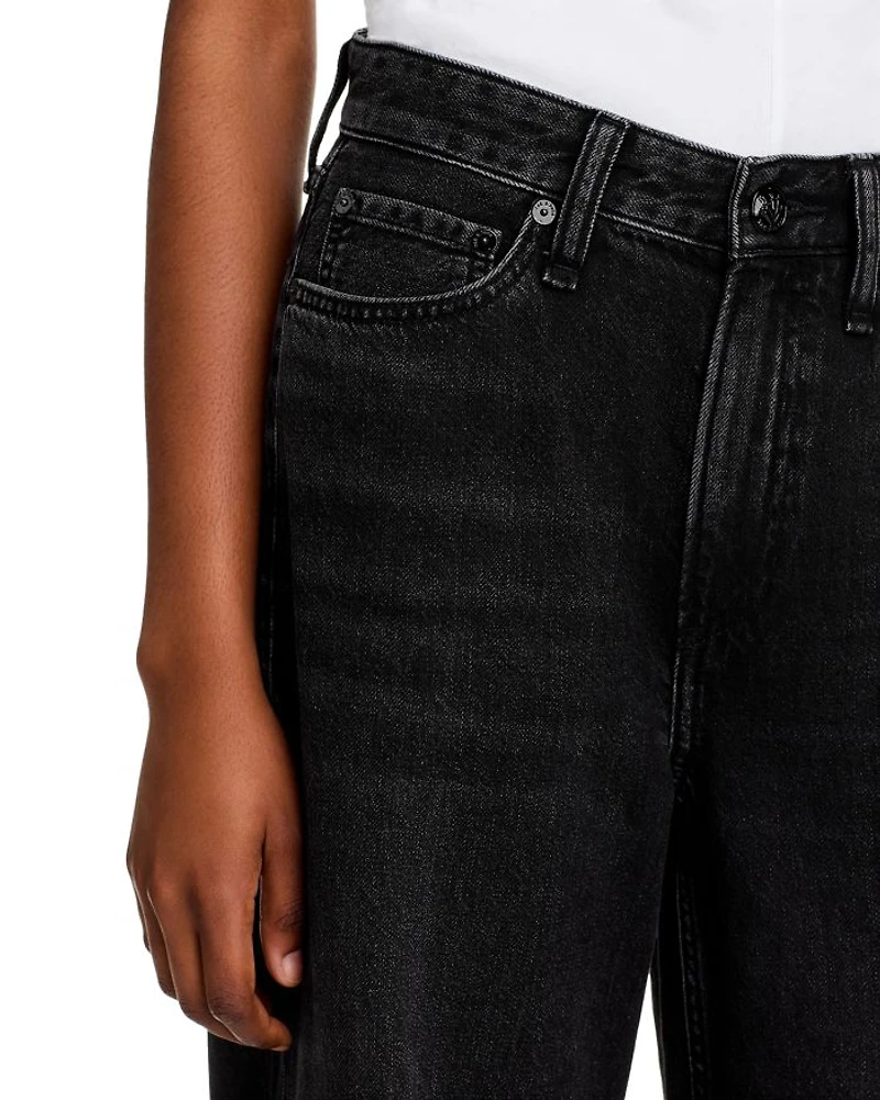 Featherweight Logan High Rise Wide Leg Jeans Jet Black