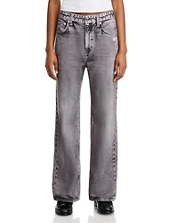 Miramar Shea High Rise Relaxed Cotton Terry Sweatpant Jeans Raven