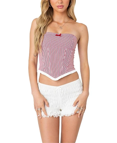 Edikted Hamilton Pinstripe Poplin Corset