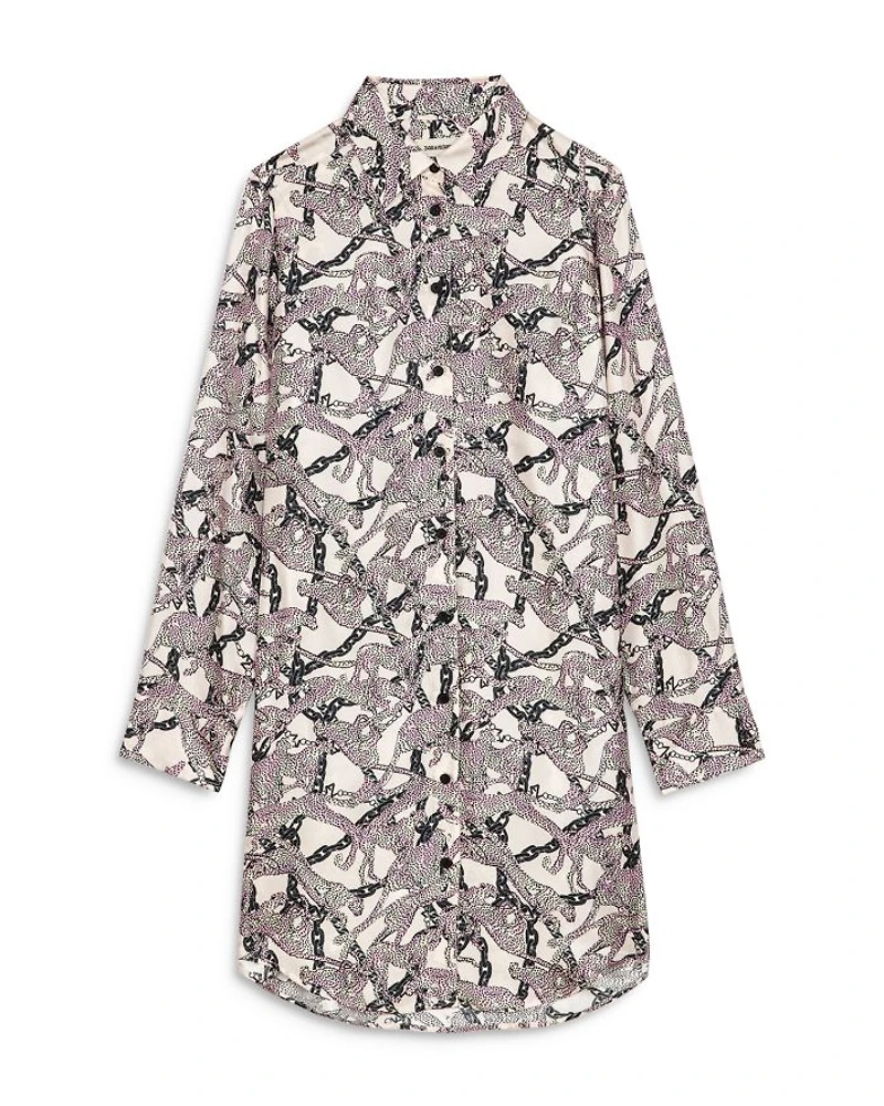 Rais Twill Wild Chain Printed Silk Dress