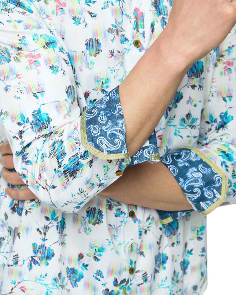 Sumter Button Front Printed Shirt