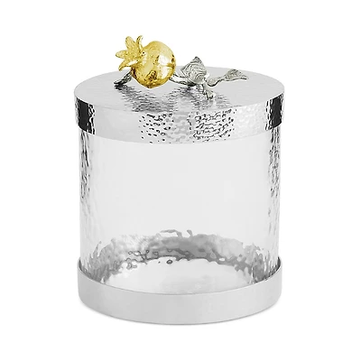 Michael Aram Pomegranate Silver and Gold Extra-Small Canister