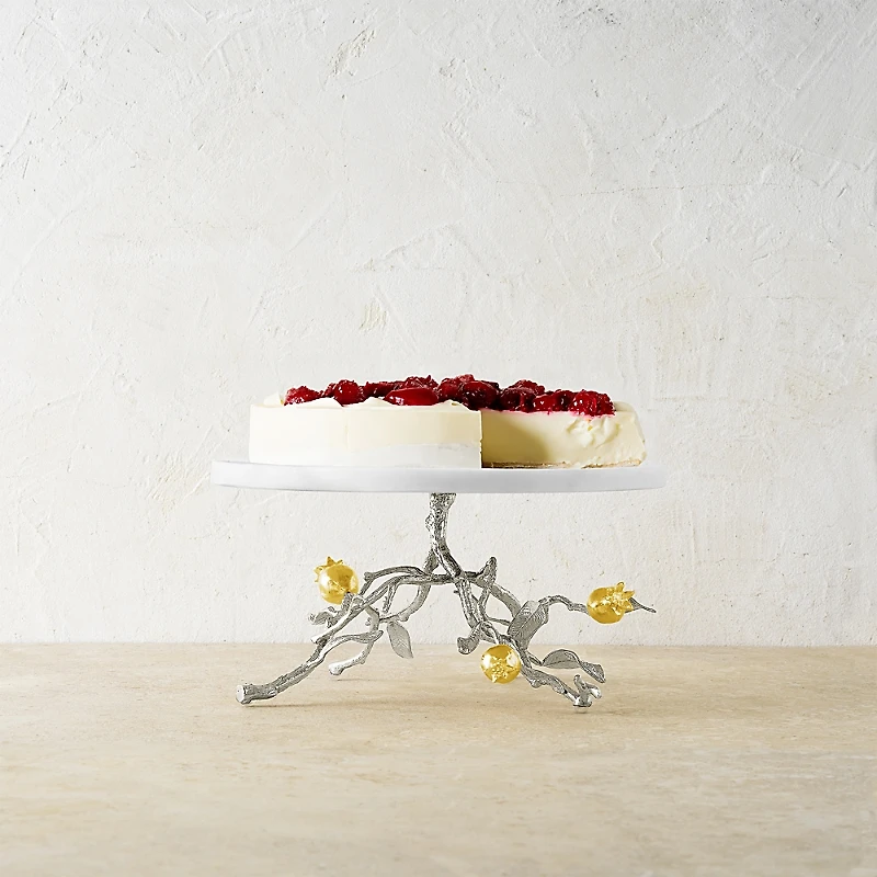 Michael Aram Pomegranate Silver and Gold Cake Stand